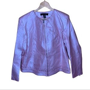 Dialogue NWT Metallic Leather Jacket Size XL